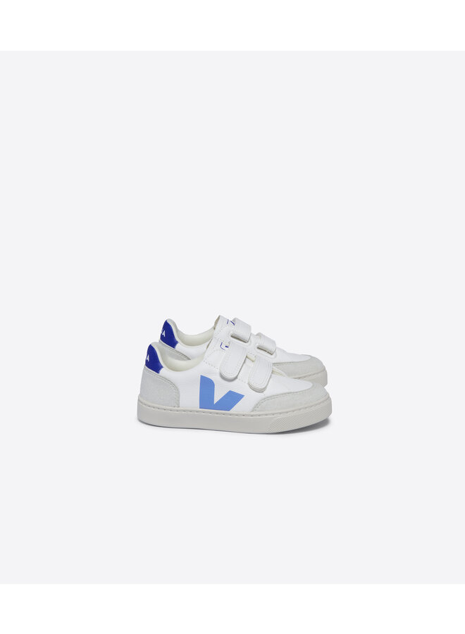 Veja - Small-V12 Chromefree leather – Extra white aqua paros