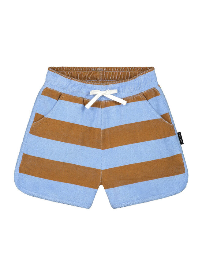 Daily Brat - Striped towel shorts – Serenity blue