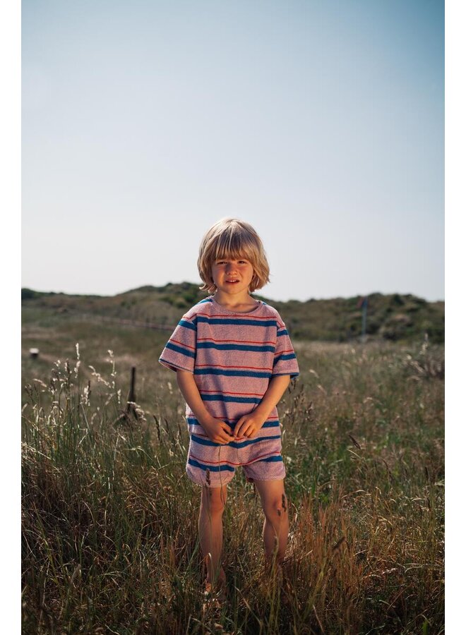 Daily Brat - Striped towel shorts  - Breezy lilac 