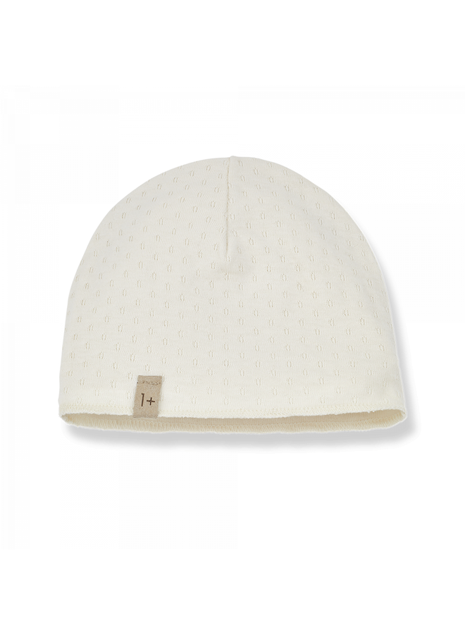 1+ in the family - Elise newborn beanie – ivory 0/3M