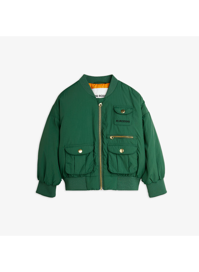 Mini Rodini - Nylon baseball jacket – Green