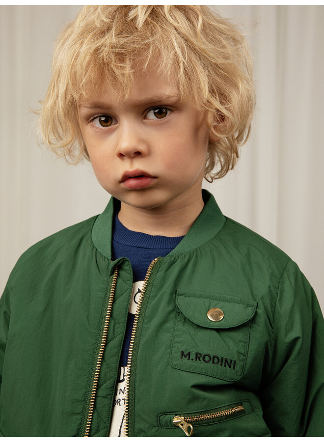 Mini Rodini - Nylon baseball jacket – Green