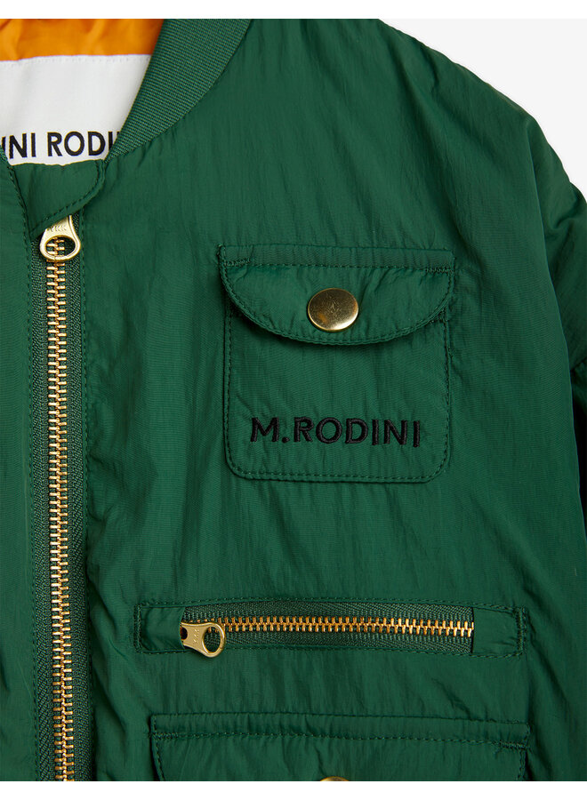 Mini Rodini - Nylon baseball jacket – Green