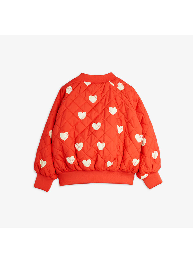 Mini Rodini - Hearts aop baseball jacket – Red