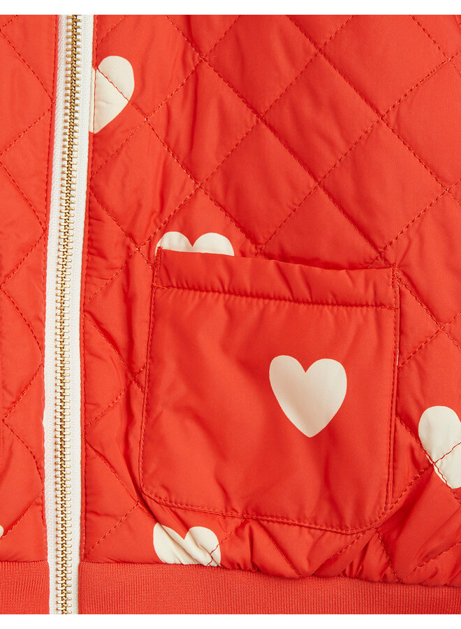 Mini Rodini - Hearts aop baseball jacket – Red