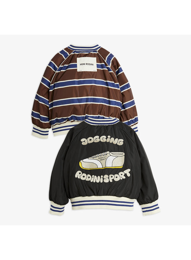 Mini Rodini - Stripe reversible baseball jacket – Multi