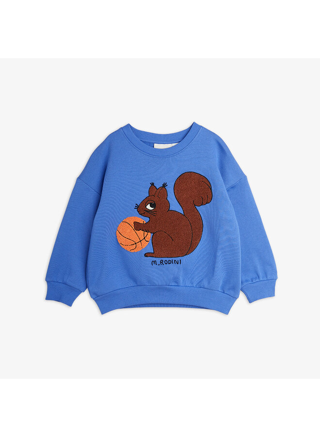 Squirrel chenille emb sweatshirt – Blue