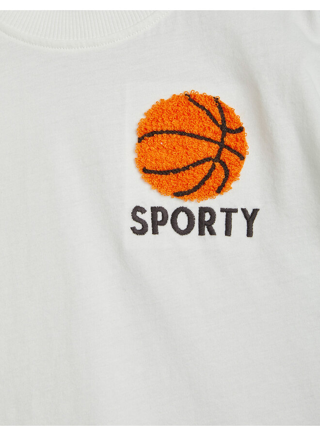 Mini Rodini - Basketball chenille emb ss tee – White