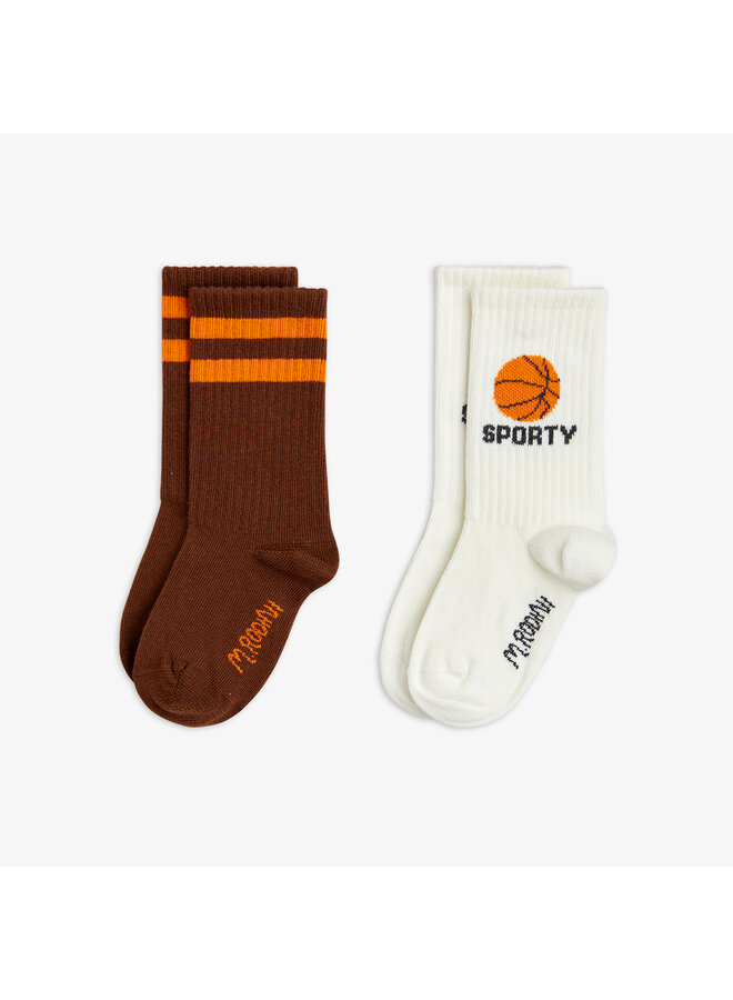 Mini Rodini - Basketball 2-pack socks – Multi