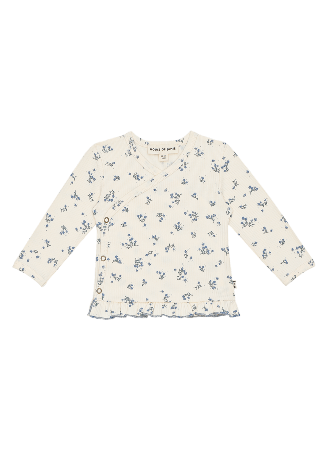Wrap Tee - Stone Blue Floral