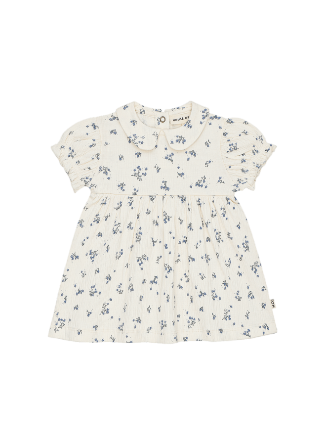 Baby Collar Dress (SS) - Stone Blue Floral