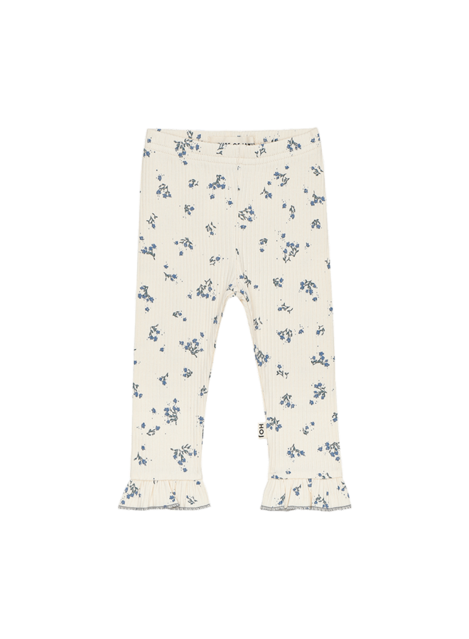 Frill Leggings - Stone Blue Floral