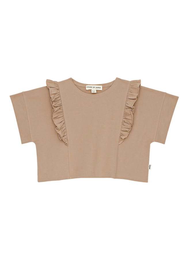 House of Jamie  - Relaxed Ruffled Tee – Latte