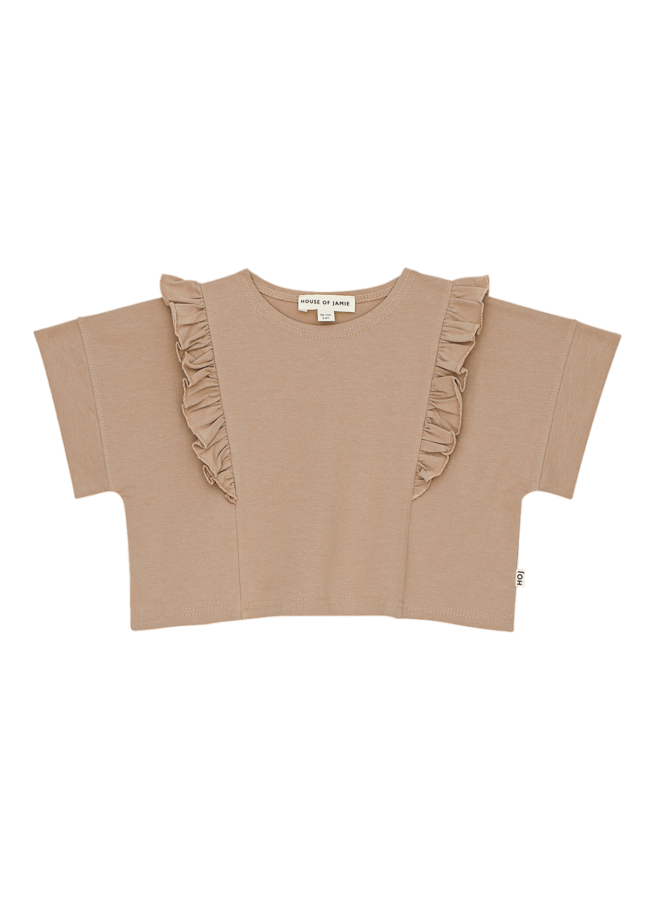 Relaxed Ruffled Tee – Latte