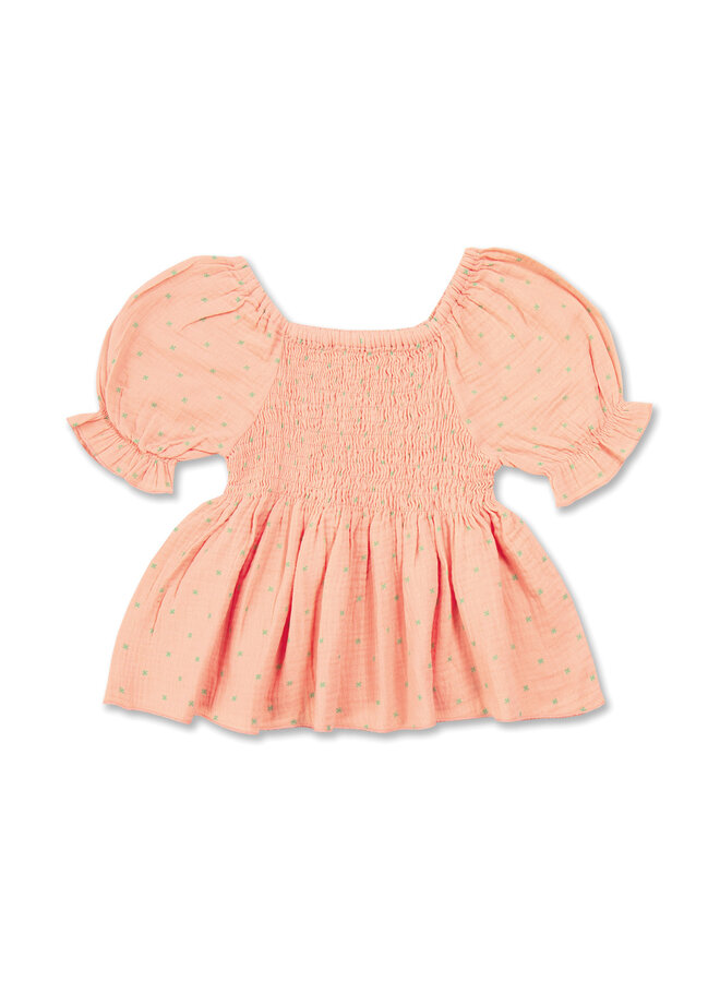 Petit Blush - Smock Top - Mini Stars AOP