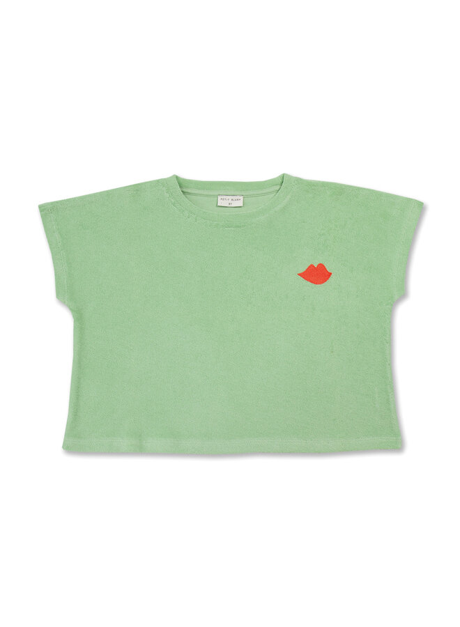 Petit Blush - Towel " KISS " Tee - Quiet Green