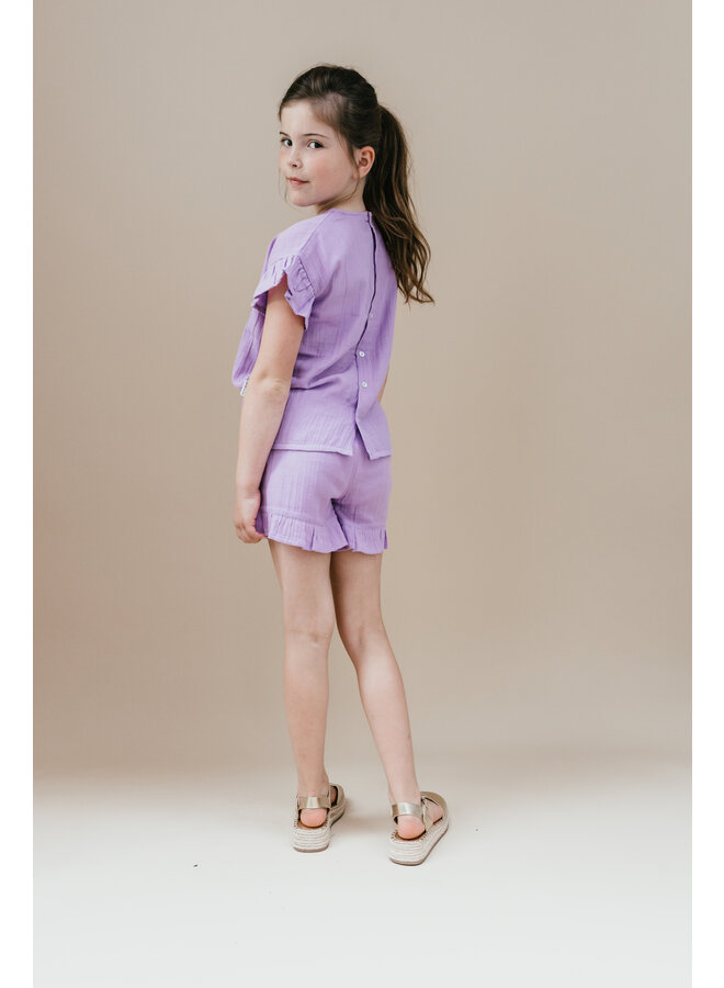 Petit Blush - Loua Frill Blouse - English Lavender