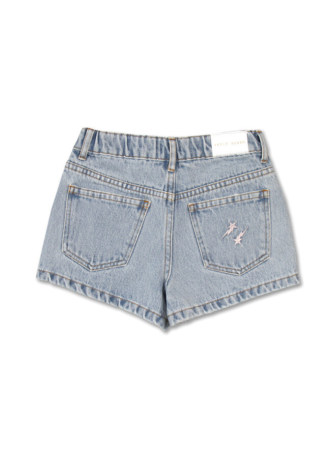 Petit Blush - Short Jeans - Washed Light Blue