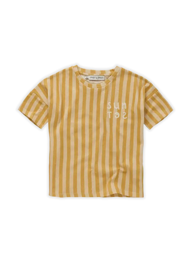 Sproet & Sprout - T-shirt linen stripe Sunset – Biscotti