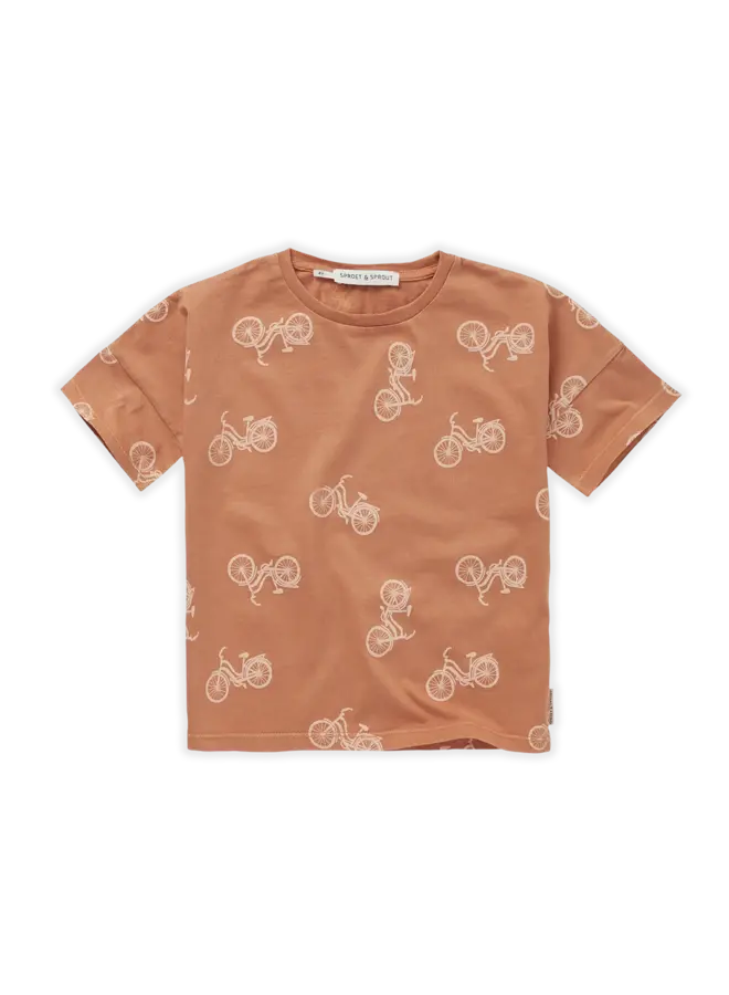 Sproet & Sprout - T-shirt wide Bicycle print – Café