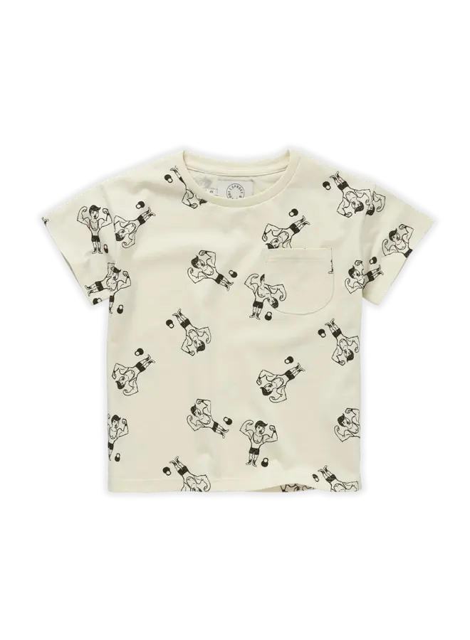 Sproet & Sprout - T-shirt pocket Strong man print – Pear