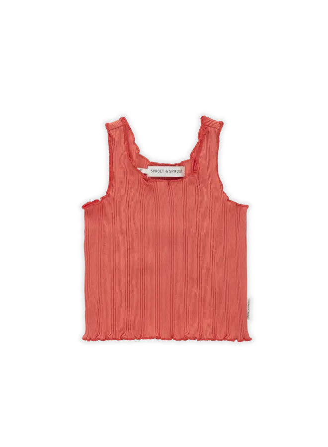 Sproet & Sprout - Rib singlet top coral – Coral