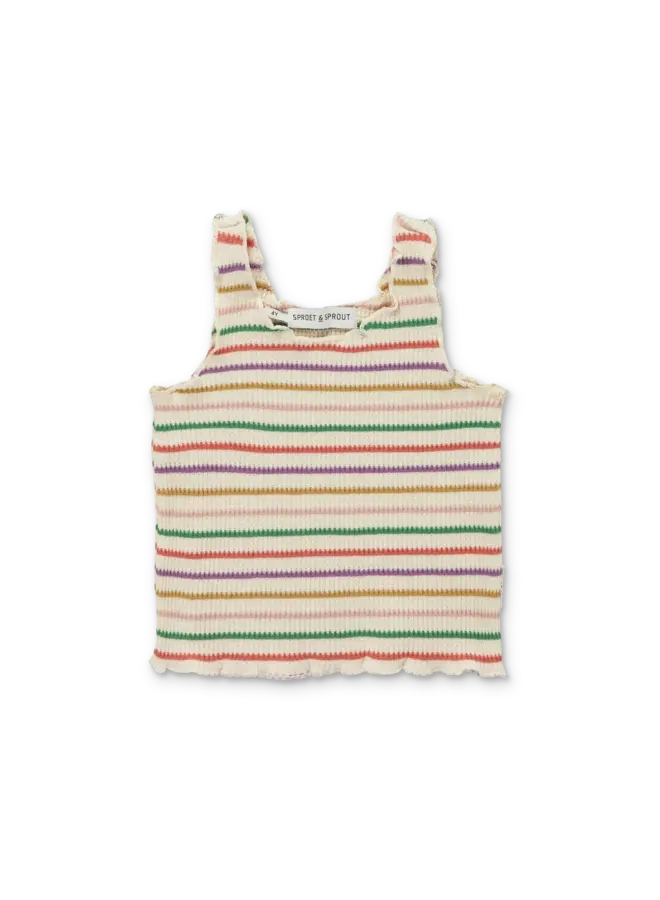 Waffle singlet top – Pear