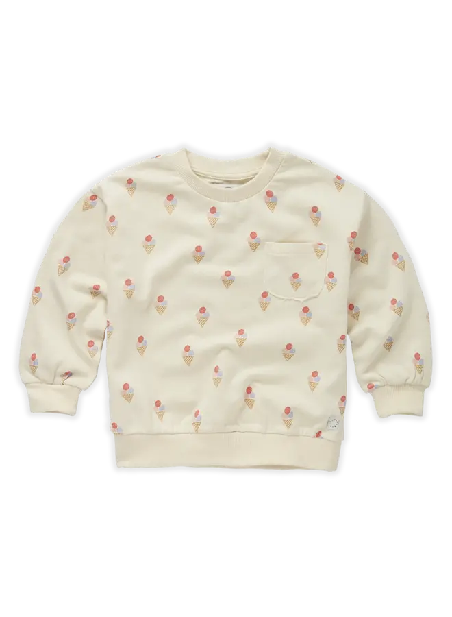Sweatshirt pocket Ice cream print – Pear