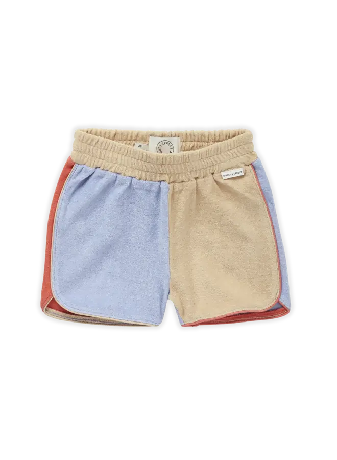 Terry sport short colourblock – Biscotti