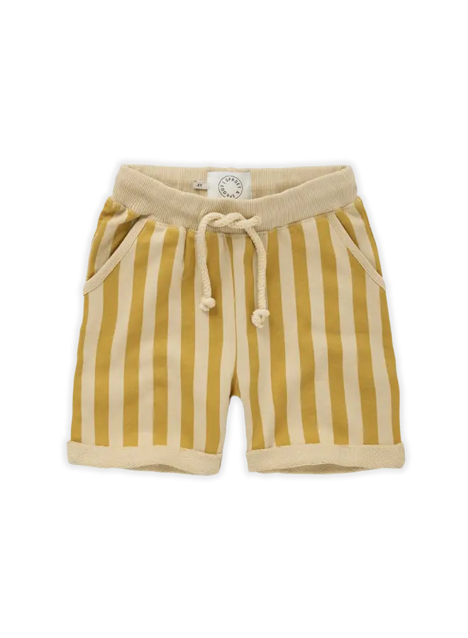 Sproet & Sprout - Sweat short Stripe print  - Honey