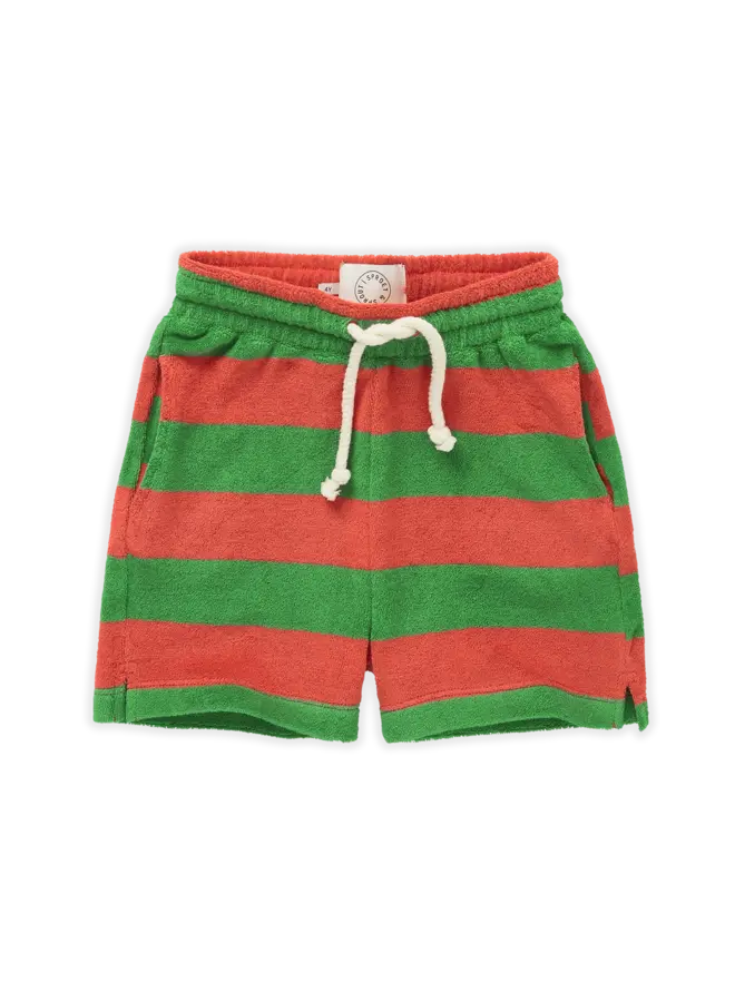 Sproet & Sprout -  Terry short boys stripe – Coral