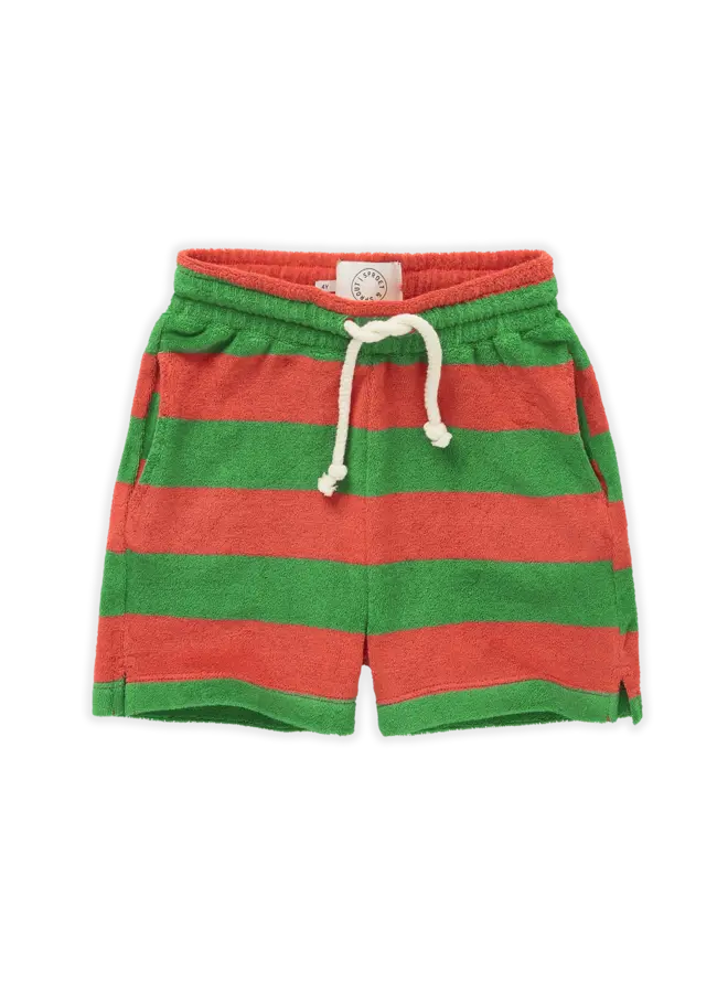 Terry short boys stripe – Coral