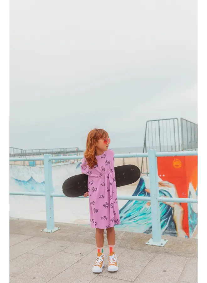 Sproet & Sprout - Dress smock Rollerskates print – Purple