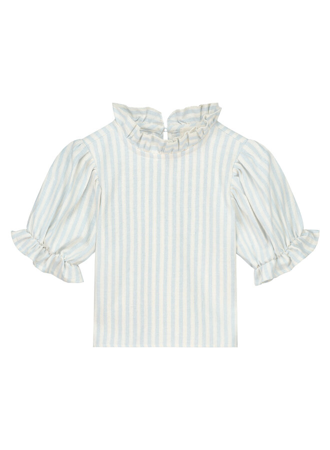 Charlie Petite - Isis top – Blue beige stripe