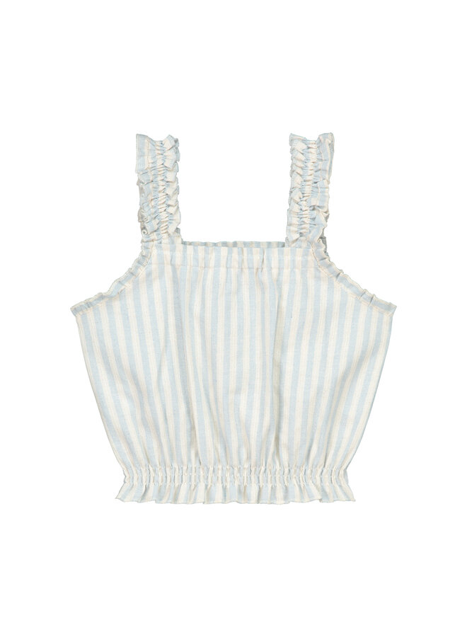 Charlie Petite - Ione top – Blue beige stripe