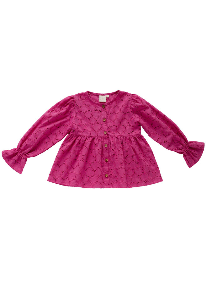 Mila blouse - pink hearts