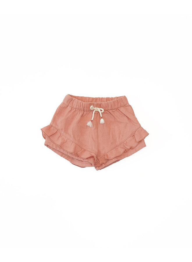 Play Up - PA02/2AO11700 Linen shorts – Coral / P4136