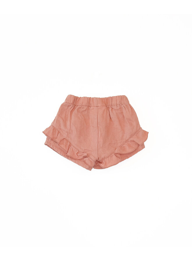 Play Up - PA02/2AO11700 Linen shorts – Coral / P4136