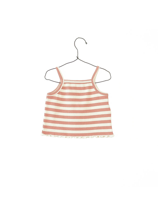 PA04/4AO11152 Striped rib top - Coral / R296P