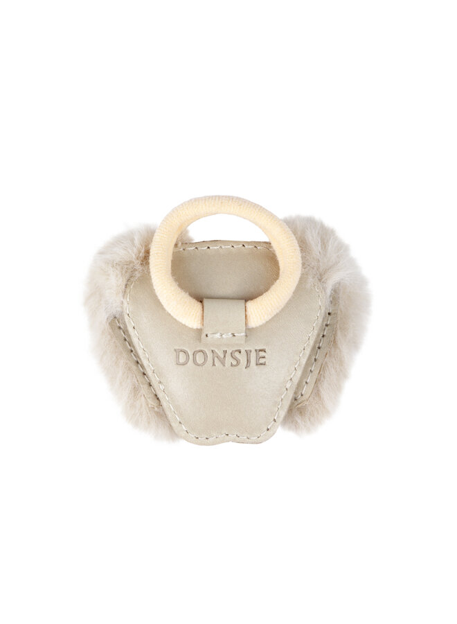 Donsje Amsterdam - Josy Exclusive Hair Tie Golden Retriever - Ivory Classic Leather