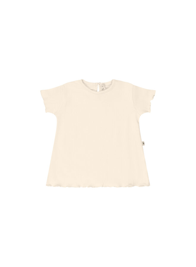 Ruffled T-Shirt Short Sleeves – Crema