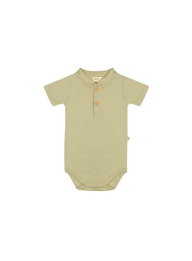 Onesie With Buttons Short Sleeves –  Verde