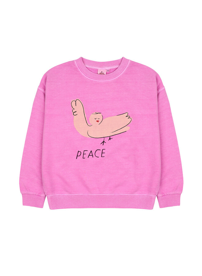 Peace Pigment Sweatshirt – Pink