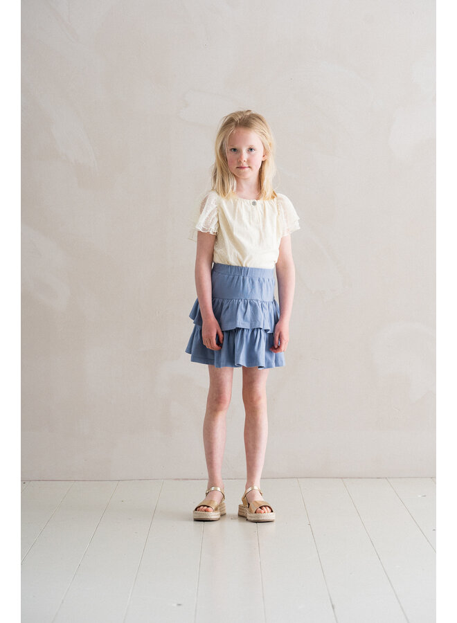 Ruffled Skirt – Stone Blue