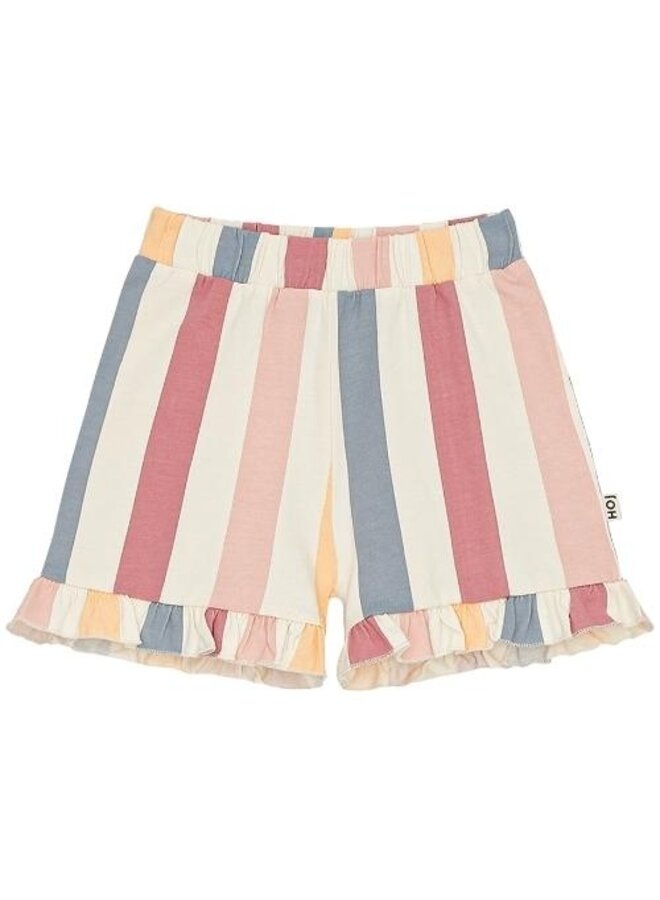 Ruffled Shorts – Rainbow Stripes