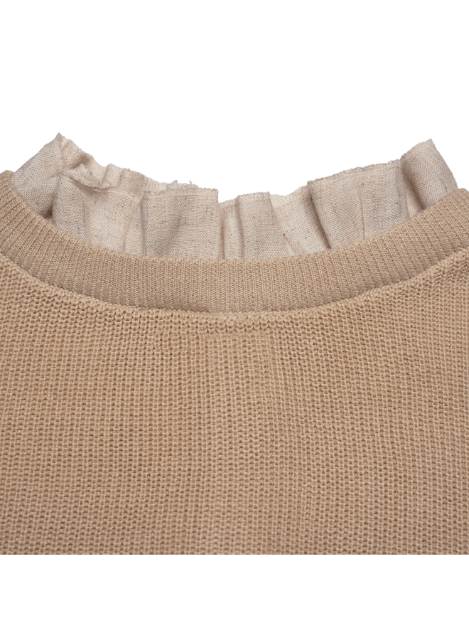 Baje - Gini shortsleeve knit top – Sand