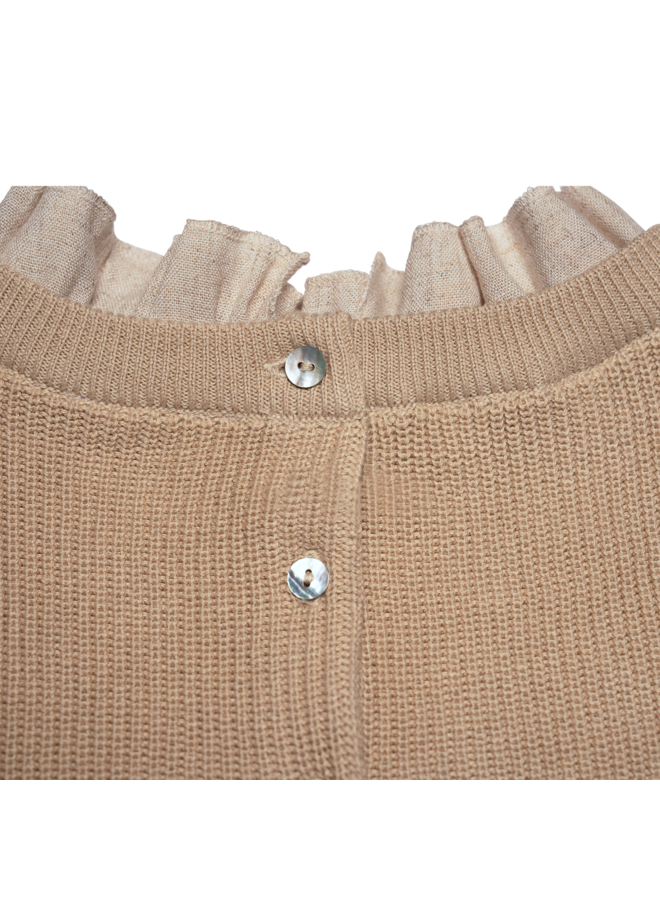 Baje - Gini shortsleeve knit top – Sand