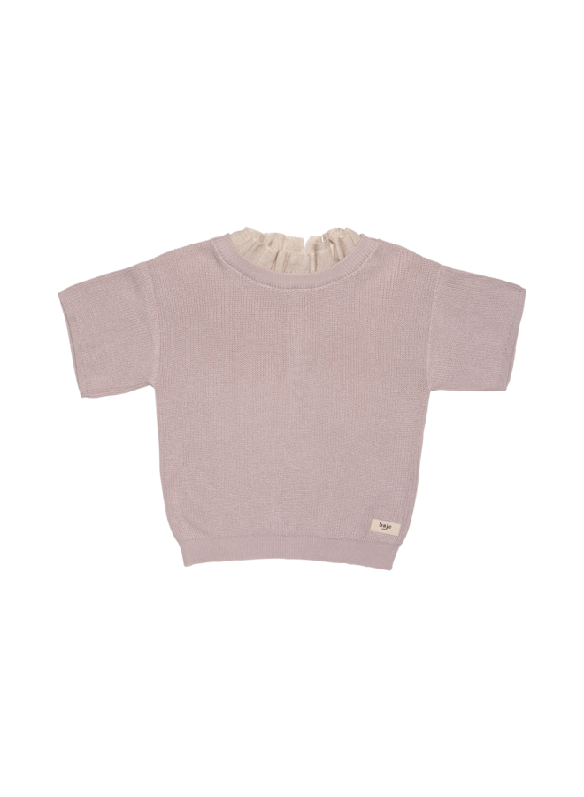 Gini shortsleeve knit top – Lilac