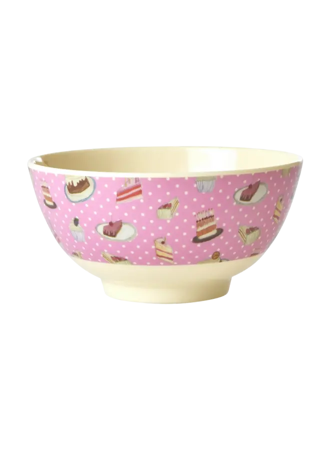 Medium melamine kom – Roze sweet cake print