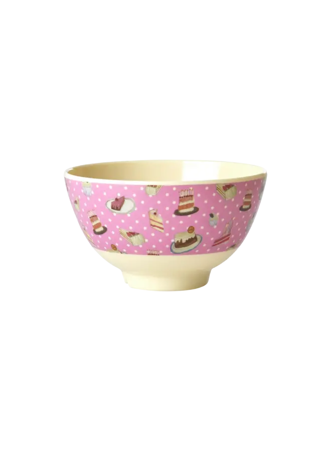 rice - Kleine melamine kom – Roze zoete taart print